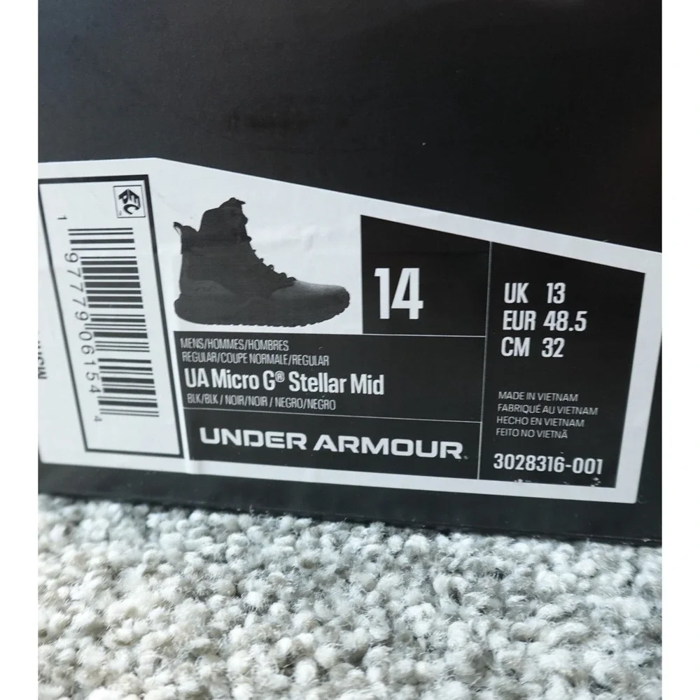 Under Armour Boots Mens 14 Black UA Micro G Stellar Mid Tactical‎ Combat Shoes